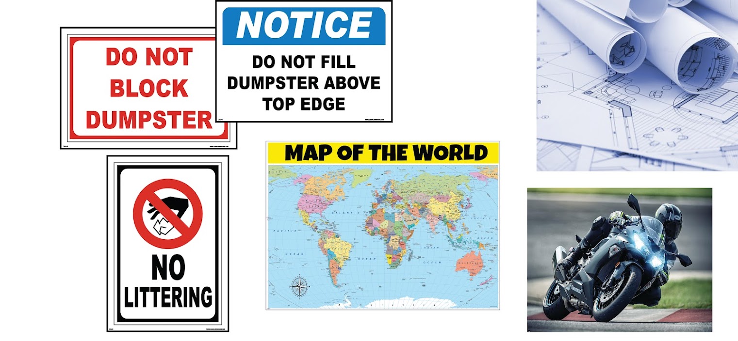 Signs, stickers, maps and large format prints — Printing123